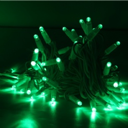 LED string light-rubber wire with cap IP67   green
